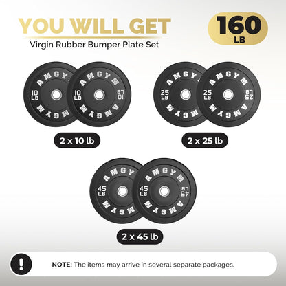 LB Bumper Plates Olympic Weight Plates, Bumper Weight Plates, Steel Insert, Strength Training